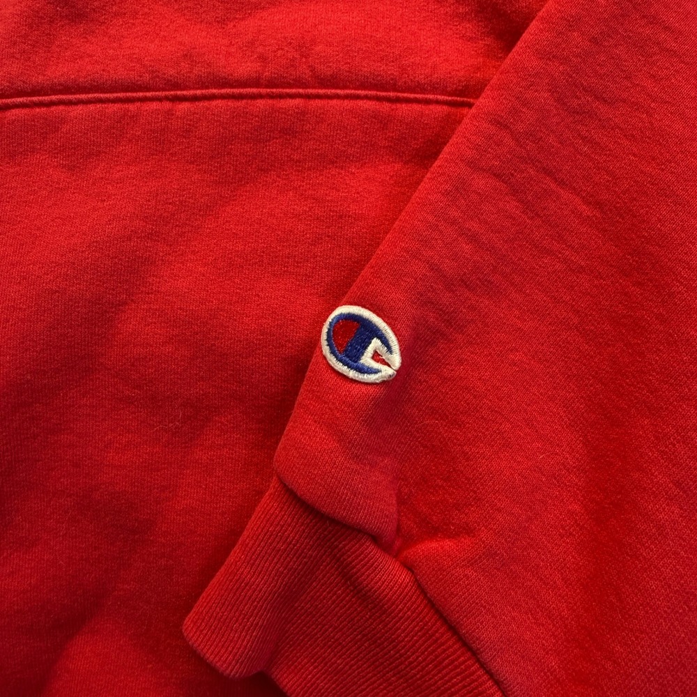 Y2K Champion Eastern College Hoodie Red Pullover Sweatshirt XL USA Style - Picture 3 of 8